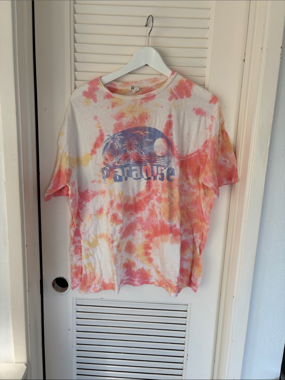 Billabong Paradise Tie-Dye Tee in Pink & Yellow